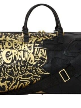 Sprayground Half Graff Gold large Duffle Bag NWT